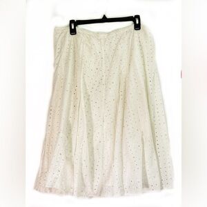 Elegant White Eyelet Skirt, J Crew, 12